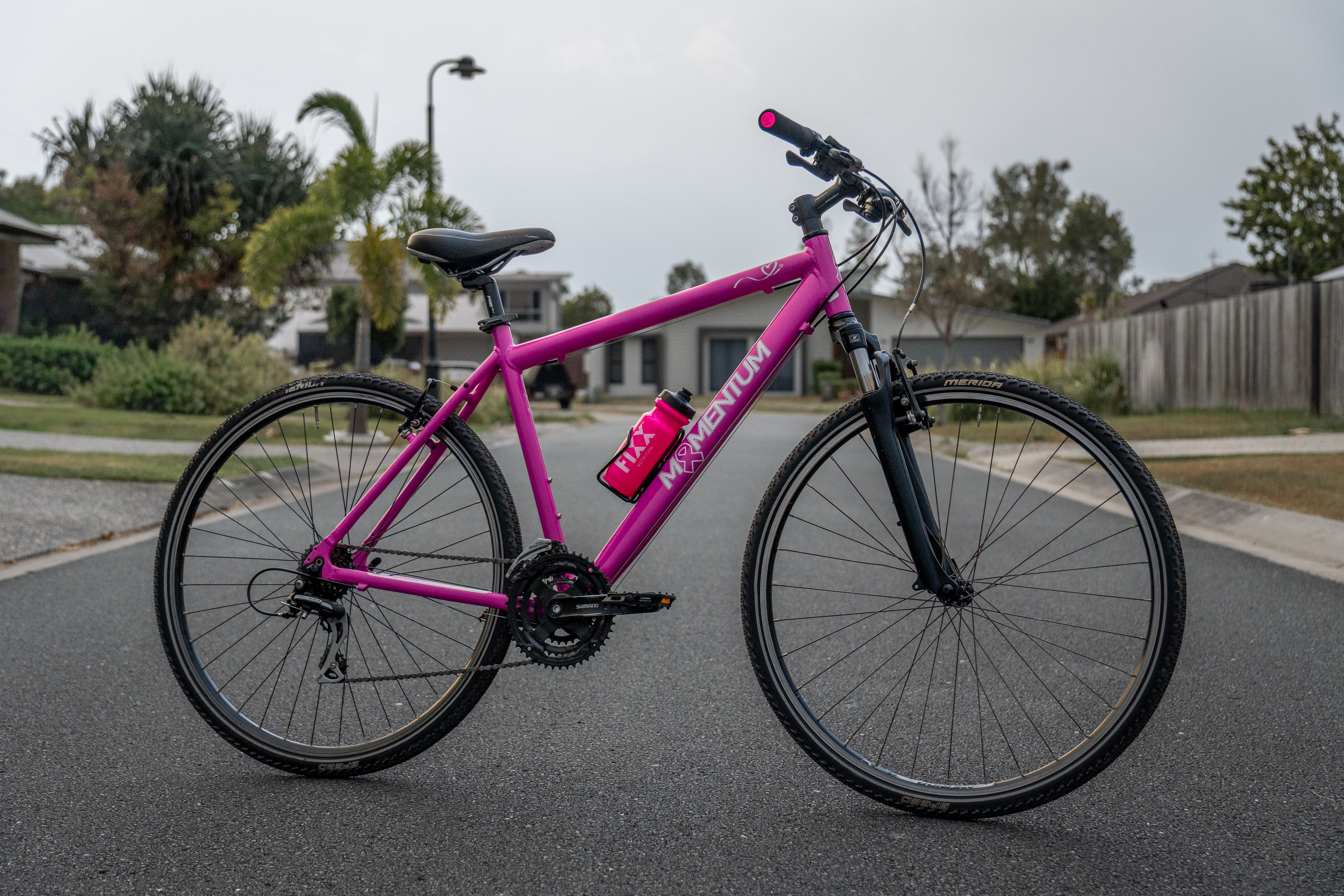 A custom pink road bike being auctioned to raise funds for the Cindy Mackenzie Breast Cancer Program
